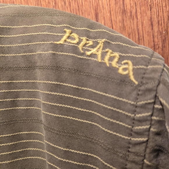 Prana Mens button-up olive green shirt sz L - Picture 5 of 6